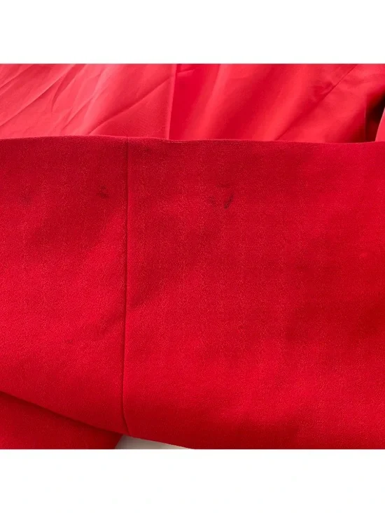 RETROFETE Constance Double Breasted Long Cardinal Red Over Coat Size S/M - Picture 9 of 11